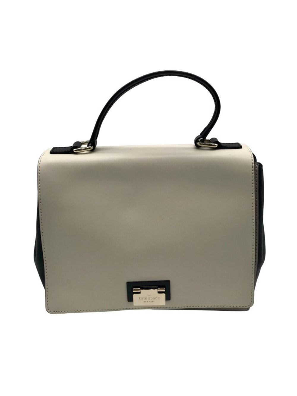 Kate Spade Cream & Black leather Magnolia Park Laurel Satchel Bag